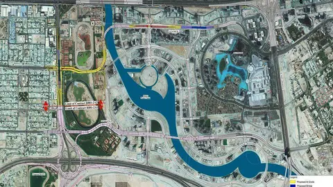 Plano del Proyecto de Mejora Vial en Business Bay en Dubai.