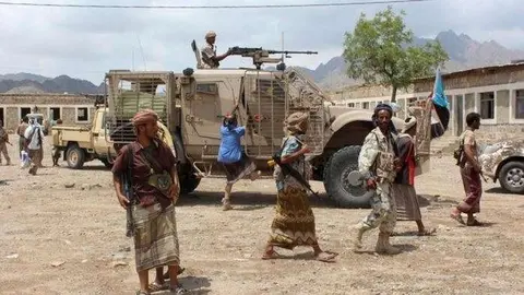 Fuerzas pro gubernamentales en el sur de Yemen.