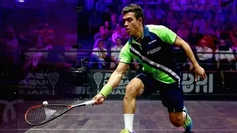 Miguel Ángel Rodríguez en el partido contra Matt Castagnet en Dubai.