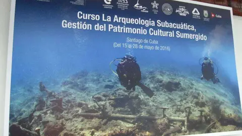 Cartel del curso 'La arqueología subacuática, gestión del patrimonio cultural sumergido'. (Sergio Martínez)