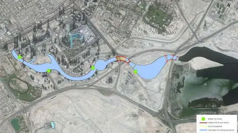 Plano del proyecto del Canal de Agua de Dubai. (7days)