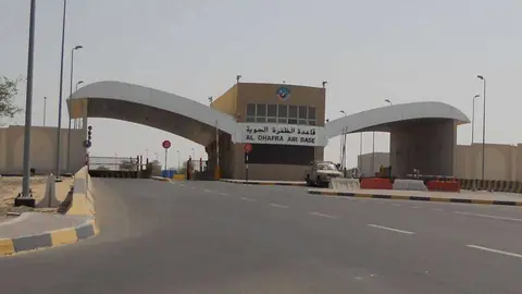 Entrada a la base aérea de Al Dhafra en Abu Dhabi.