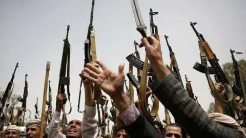 Una imagen de rebeldes hutíes de Yemen.