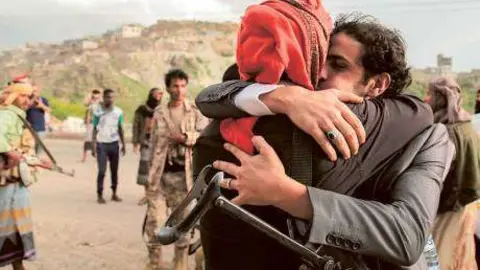 Liberación de un miembro de la resistencia yemení.