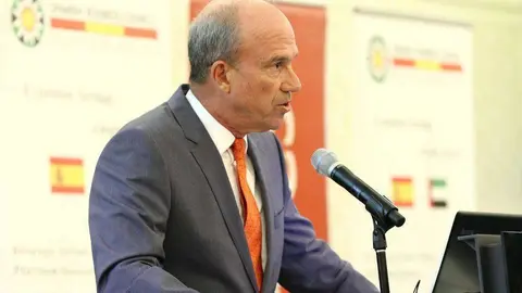 El embajador de España en Emiratos Árabes, José Eugenio Salarich, durante un acto del Spanish Business Council. (Richard Ramos)