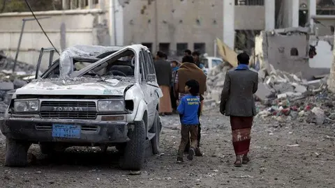 Perspectiva de una calle de Saná, capital de Yemen. (Twitter)