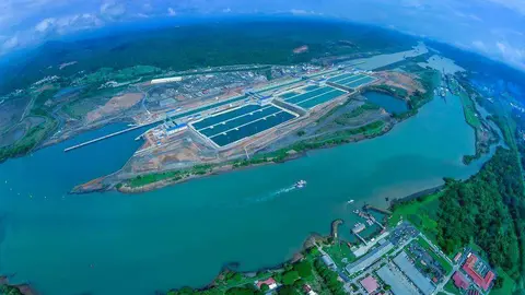 Perspectiva aérea del Canal Ampliado de Panamá. (canalampliado.com)