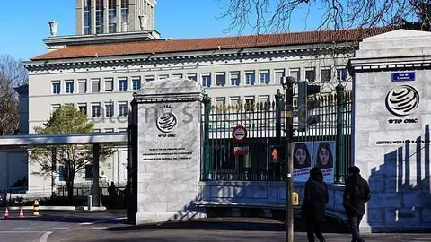 Una imagen de la sede de la Organización Mundial del Comercio.