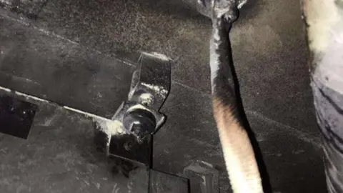 Detalle del incendio en el piso 26 del hotel The Address de Dubai Marina.