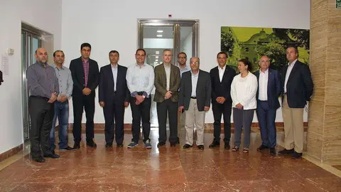La delegación iraní, recibida por el presidente de la Diputación Provincial de Huelva, Ignacio Caraballo.