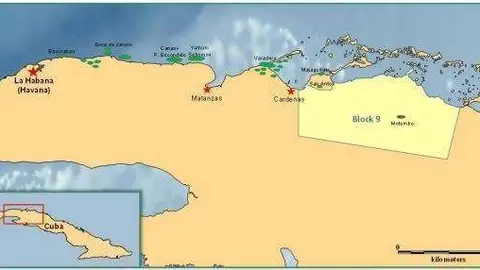 Mapa donde se encuentra ubicado el yacimiento de petróleo.