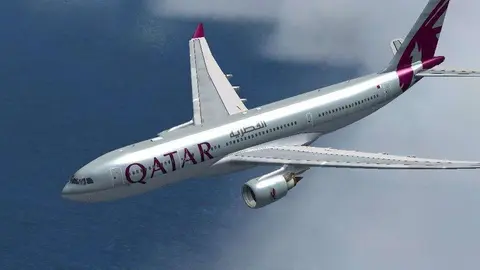Un avión de la aerolínea Qatar Airways.