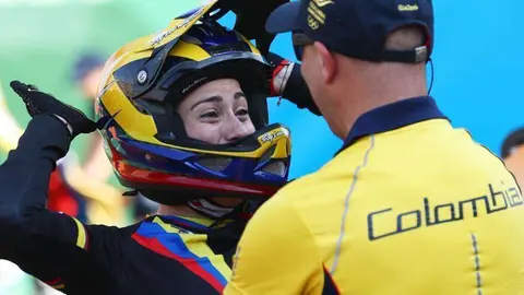 Mariana Pajón, tras ganar la medalla de oro. (www.rio2016.com)
