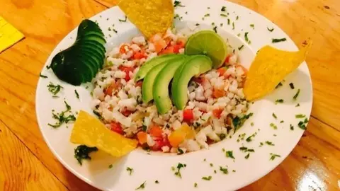 Ceviche Progreso servido en el restaurante María Bonita.