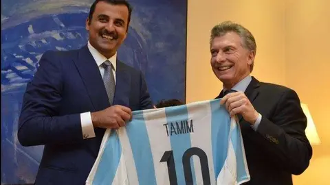 Mauricio Macri recibió al emir de Qatar en Buenos Aires.