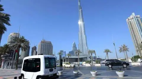 El vehículo sin conductor que la RTA está probando ya en una zona de Dubai.