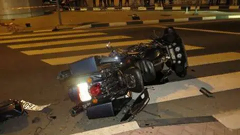 Estado en el que quedó el quad después de la colisión.