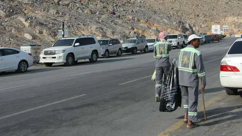 Limpiadores de la montaña de Jebel Jais en EAU (EL CORREO).