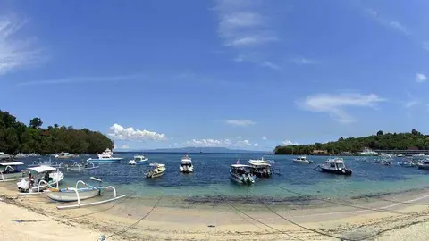 El puerto de Bali desde donde partió el barco siniestrado.