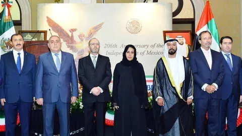 Acto protocolario de celebración del Día Nacional de México en Abu Dhabi. (Manaf K. Abbas)
