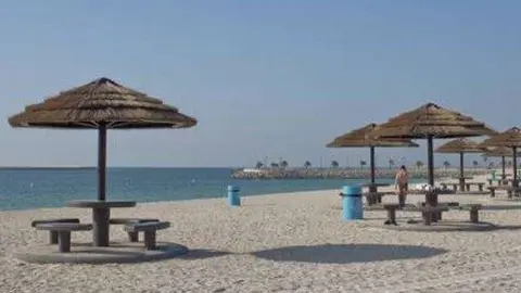 Una imagen de la playa de Al Mamzar en Dubai.