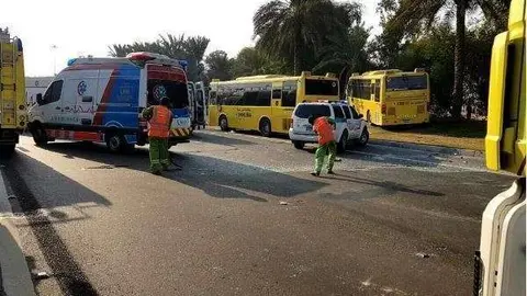 Una imagen suministrada por la Policía de Abu Dhabi del lugar del siniestro.