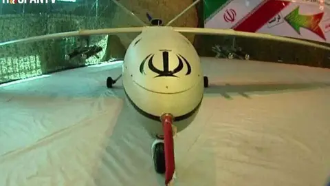Una imagen del dron iraní Saeqe. 