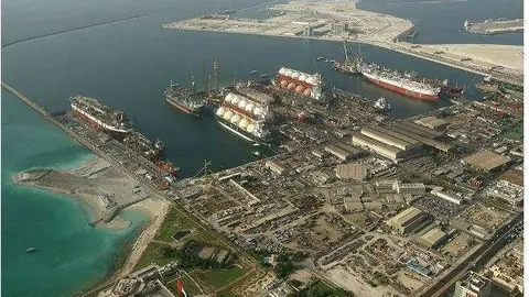 Una imagen aérea del astillero en Bur Dubai.