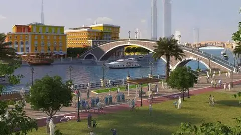 Una maqueta del Gran Canal de Dubai.
