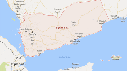 Mapa de Yemen. 