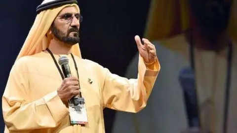 El jeque Mohammed durante el anuncio de los Premios de Tolerancia.