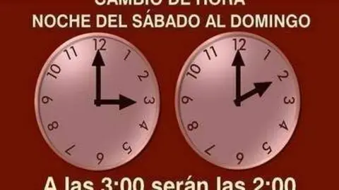 Cambio de hora este domingo.