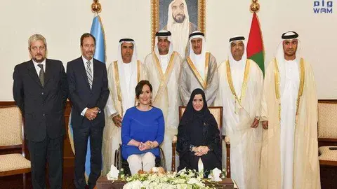 Encuentro entre la vicepresidenta de Argentina y la presidenta del Consejo Federal de Emiratos Árabes. (Wam) 
