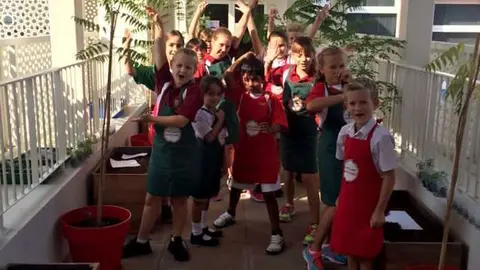 Algunos de los estudiantes participantes en el proyecto.