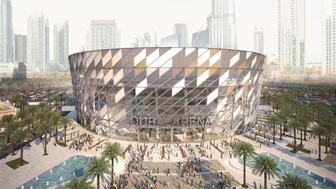 Una maqueta del Dubai Arena del que ya se han iniciado los trabajos de construcción.