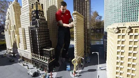 Zona de Miniland en el parque de Legoland en Dubai. 