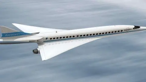 Maqueta del avión Boom de Virgin.