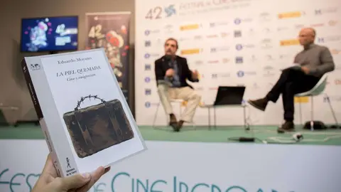 Presentación de 'La piel quemada', de Eduardo Moyano, en el marco del 42 Festival de Cine Iberoamericano de Huelva. (Cedida)