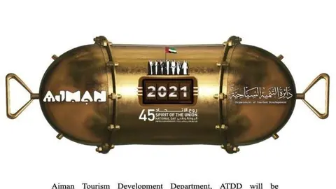 Cápsula del tiempo de Ajman lanzada con motivo del 45 Día Nacional.