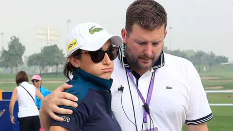 La golfista francesa Anne Lise Caudal en Dubai.