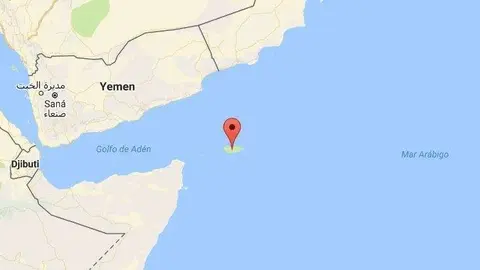 En rojo aparece la paradisíaca isla de Socotra en Yemen.