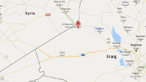 Localización de la localidad de Qaim en el mapa. 