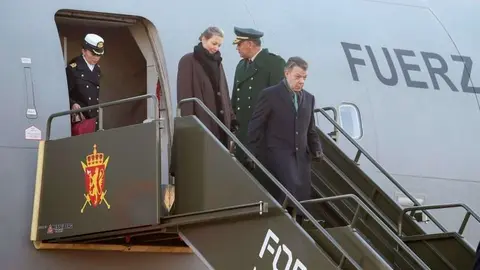 Juan Manuel Santos a su llegada a Oslo.
