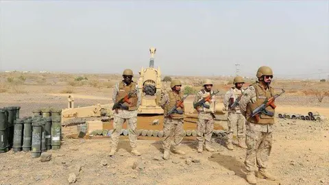 Soldados saudíes en su frontera con el país de Yemen.