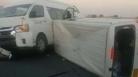 Uno de los accidentes ocurridos este lunes en Dubai.