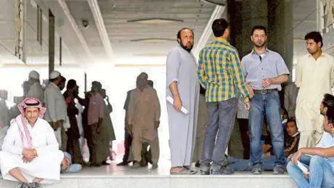 Trabajadores de Arabian bin Laden Group en Riad.