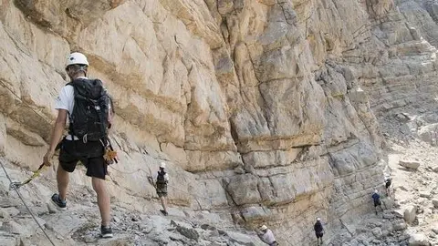 La Vía Ferrata en la montaña de Jebal Jais en el emirato de Ras Al Khaimah.