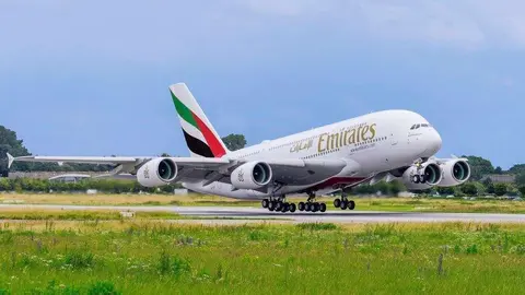 Un Airbus A380 de Emirates Airline.