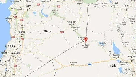 Localización del enclave iraquí de Al Qaim, situado en la frontera con Siria. (Google Map)