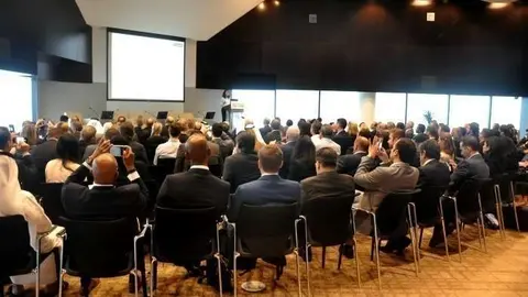 Público durante el primer Foro de Infraestructuras organizado por el SBC. (Cedida)